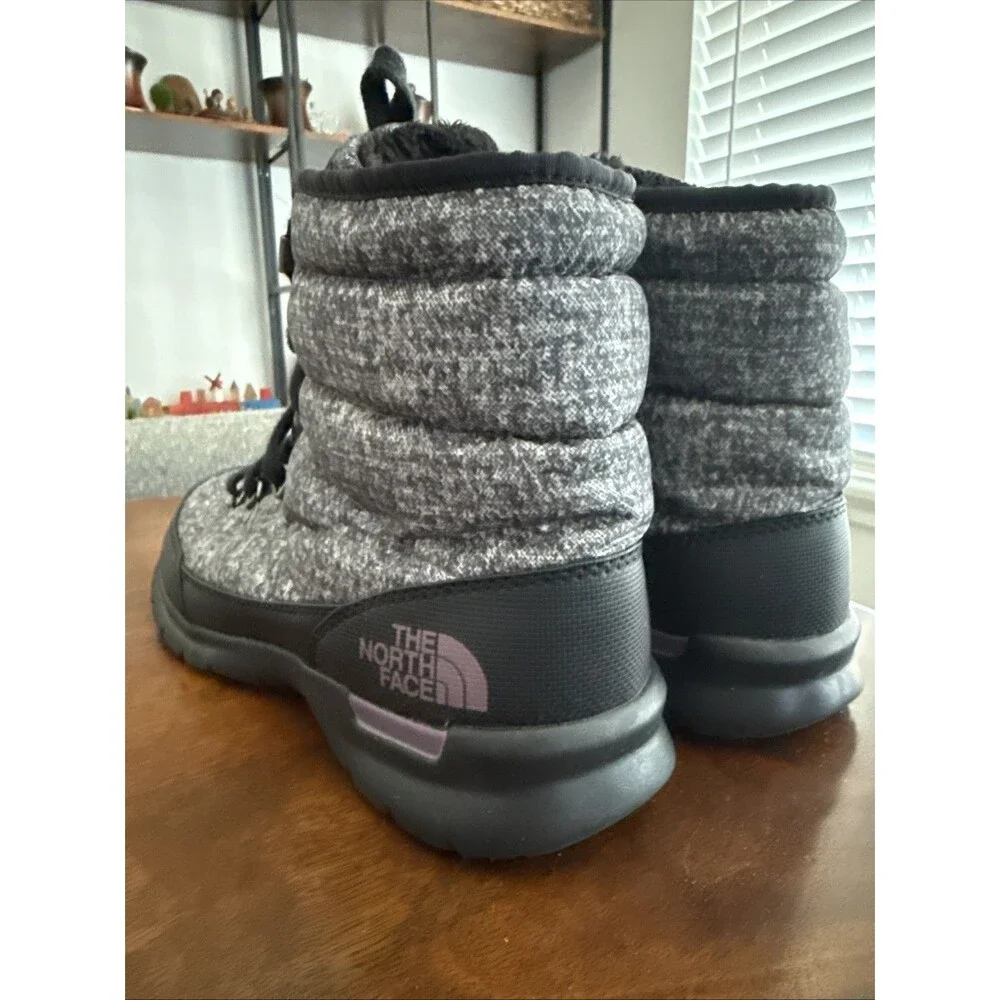 The North Face ThermoBall Lace II Women's 8 Gray Black Snow Boots Casual Outdoor